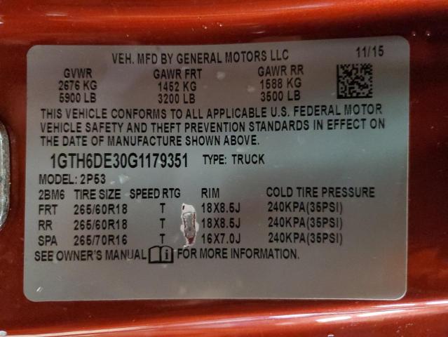 1GTH6DE30G1179351 GMC CANYON SLT