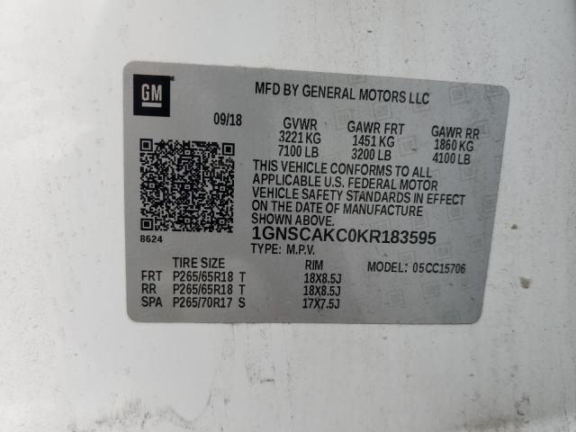 1GNSCAKC0KR183595 Chevrolet Tahoe C1500  Ls