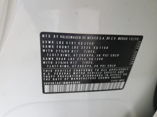 3VV3B7AX1MM049000 Volkswagen TIGUAN SE