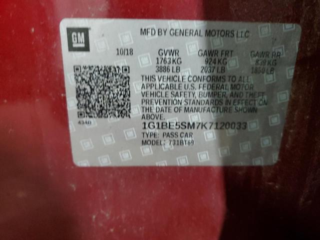 1G1BE5SM7K7120033 Chevrolet CRUZE LT
