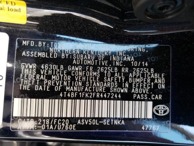 4T4BF1FK2FR447244 Toyota CAMRY LE