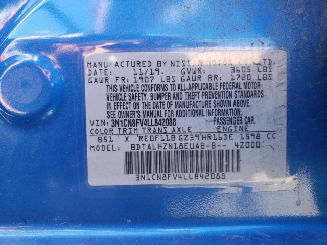 3N1CN8FV4LL842088 Nissan VERSA SR