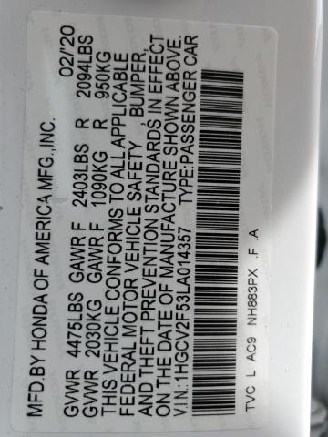 1HGCV2F53LA014357 Honda ACCORD EXL