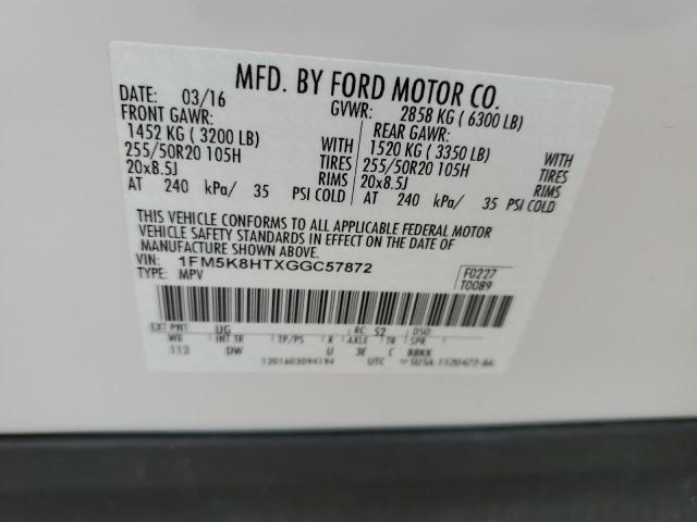 1FM5K8HTXGGC57872 Ford Explorer Platinum