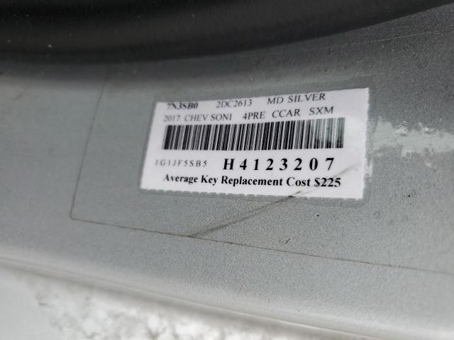 1G1JF5SB5H4123207 Chevrolet Sonic Premier