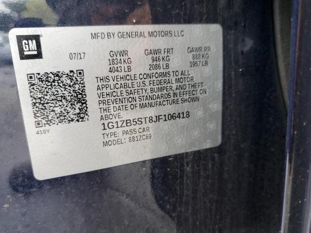 1G1ZB5ST8JF106418 Chevrolet MALIBU LS