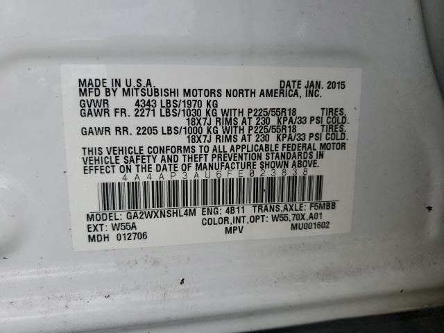 4A4AP3AU6FE023838 Mitsubishi Outlander Sport Es