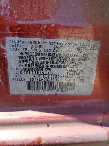 3N1CN8FV5ML913235 Nissan VERSA SR
