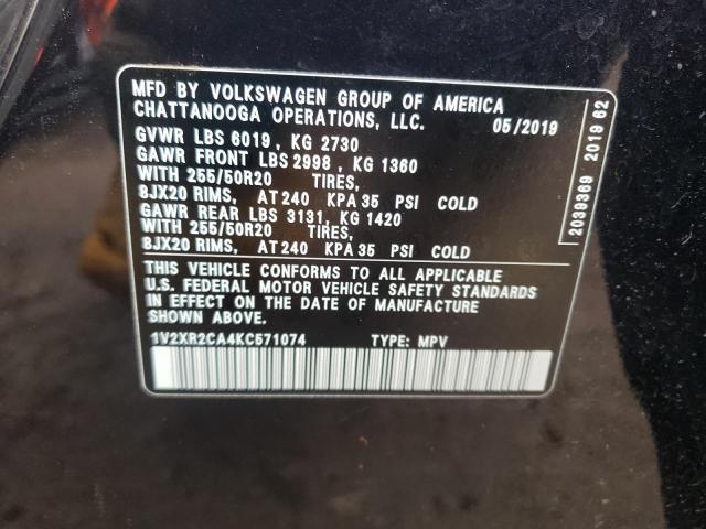 1V2XR2CA4KC571074 Volkswagen ATLAS SE