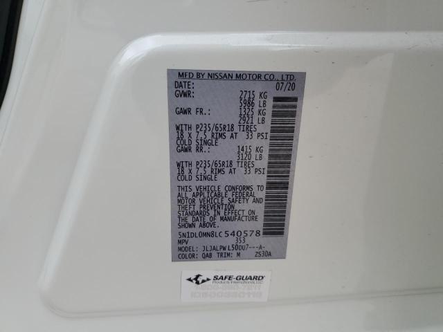 5N1DL0MN8LC540578 Infiniti QX60 LUXE