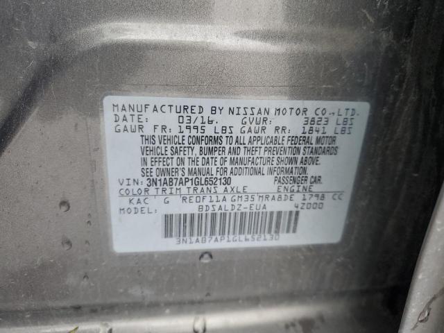 3N1AB7AP1GL652130 Nissan SENTRA S