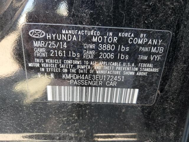 KMHDH4AE3EU172451 Hyundai ELANTRA SE
