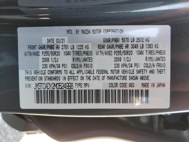 JM3TCADY2M0524998 Mazda Cx-9 Grand Touring