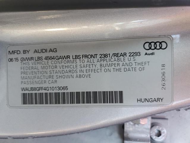WAUB8GFF4G1013065 Audi A3 PREMIUM