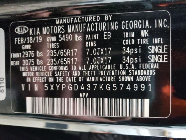 5XYPGDA37KG574991 KIA SORENTO L