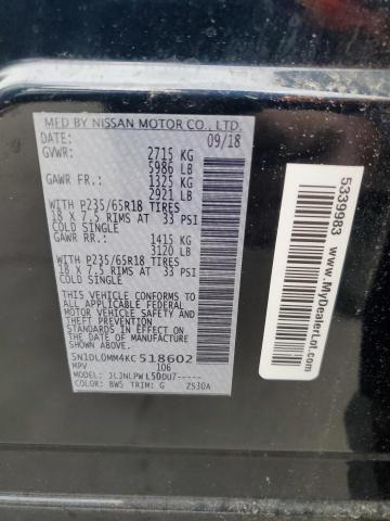 5N1DL0MM4KC518602 Infiniti QX60 LUXE