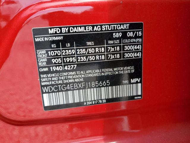 WDCTG4EBXFJ185665 Mercedes-Benz GLA 250