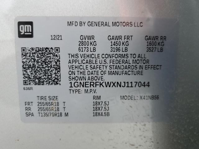 1GNERFKWXNJ117044 Chevrolet Traverse Ls