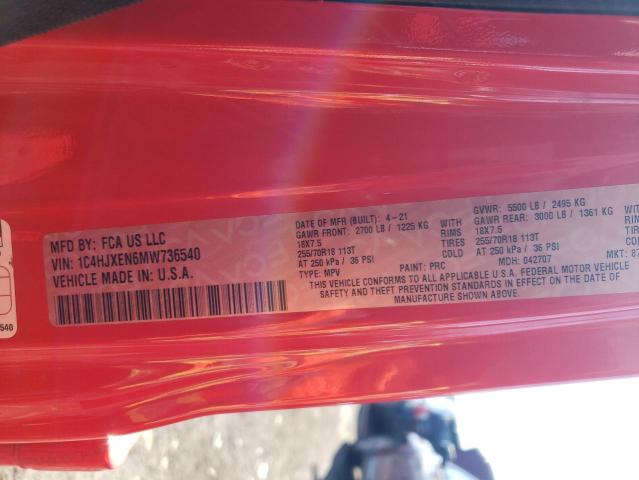 1C4HJXEN6MW736540 Jeep Wrangler Unlimited Sahara