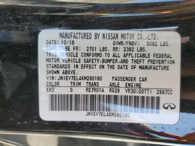 JN1EV7EL4KM290180 Infiniti Q60 PURE