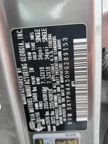 5XYPH4A50HG289153 KIA SORENTO EX