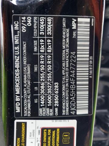 4JGDA5HB4FA477224 Mercedes-Benz Ml 350 4matic