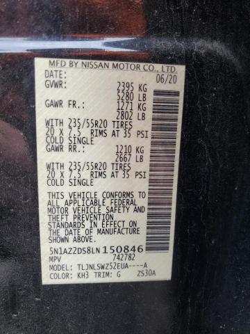 5N1AZ2DS8LN150846 Nissan Murano Platinum