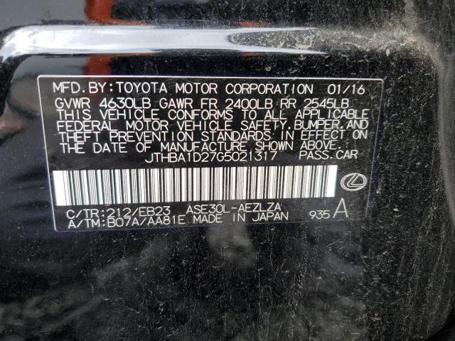 JTHBA1D27G5021317 Lexus IS 200T