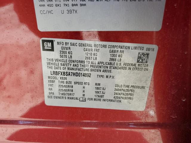 LRBFXBSA7HD014892 Buick Envision Essence