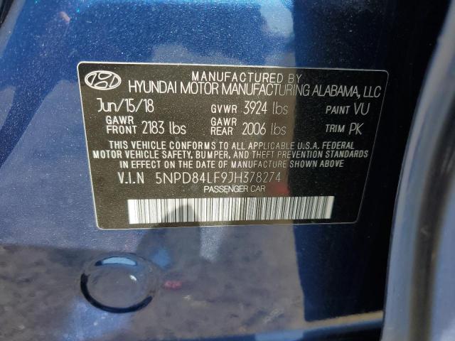 5NPD84LF9JH378274 Hyundai ELANTRA SEL