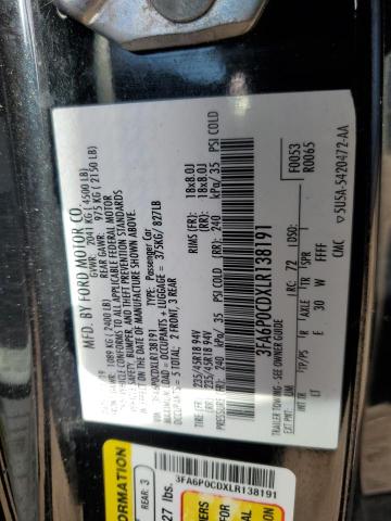 3FA6P0CDXLR138191 Ford FUSION SEL