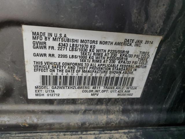 4A4AR4AU0EE022389 Mitsubishi Outlander Sport Se