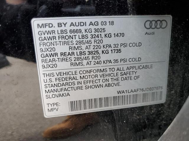 WA1LAAF76JD037675 Audi Q7 Premium Plus