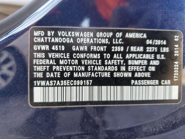 1VWAS7A35EC099157 Volkswagen PASSAT S
