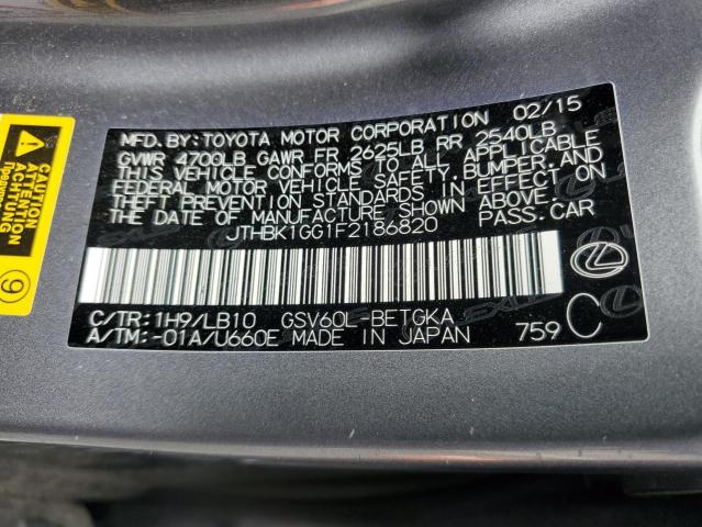 JTHBK1GG1F2186820 Lexus ES 350
