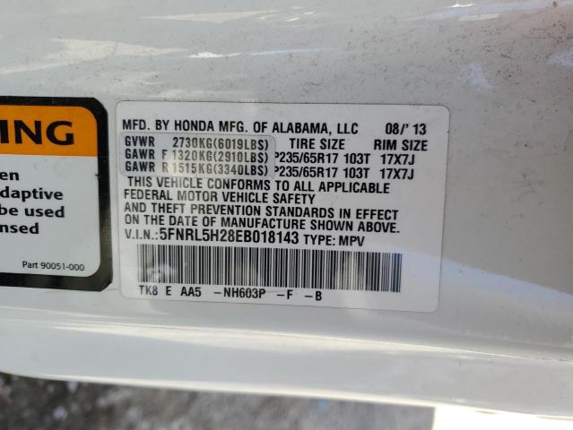 5FNRL5H28EB018143 Honda ODYSSEY LX