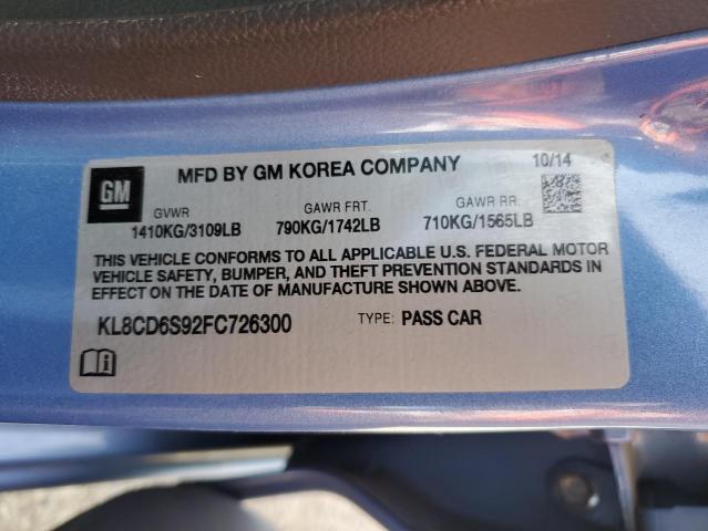 KL8CD6S92FC726300 Chevrolet SPARK 1LT