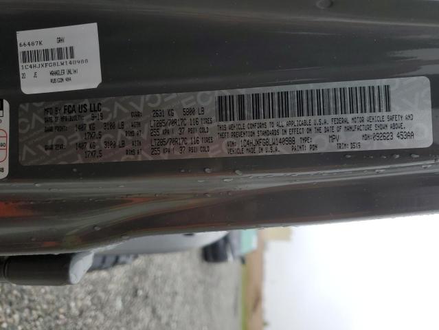 1C4HJXFG8LW140988 Jeep Wrangler Unlimited Rubicon