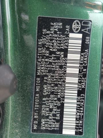 2T1BURHE3GC703755 Toyota COROLLA L