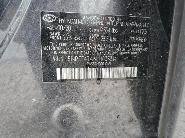 5NPEF4JA6LH035314 Hyundai SONATA SEL