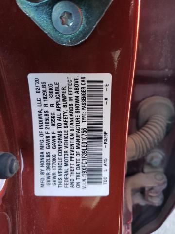 19XFC1F39LE010756 Honda CIVIC EX