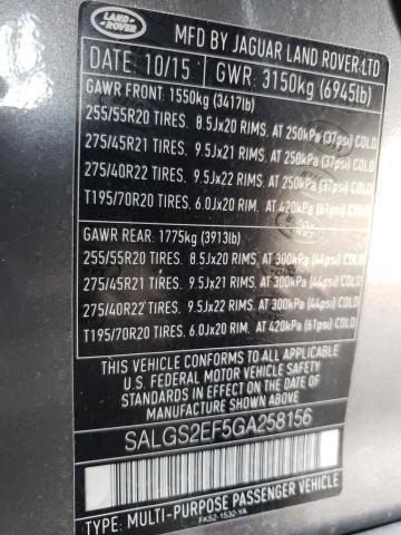 SALGS2EF5GA258156 Land Rover Range Rover Supercharged