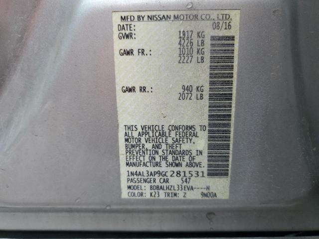 1N4AL3AP9GC281531 Nissan ALTIMA 2.5