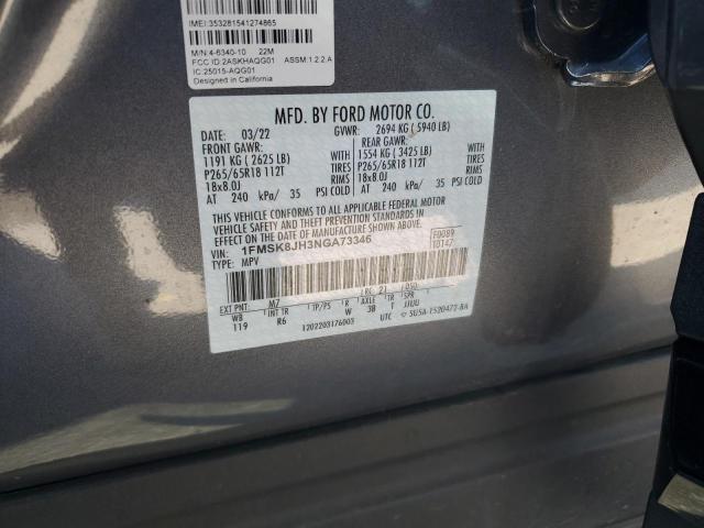 1FMSK8JH3NGA73346 Ford Explorer Timberline