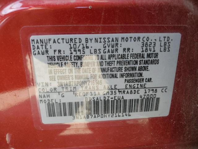 3N1AB7AP0HY216146 Nissan SENTRA S