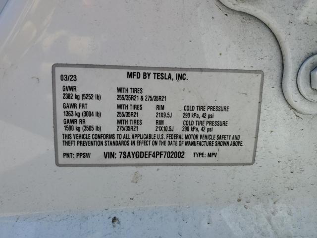7SAYGDEF4PF702002 Tesla Model Y