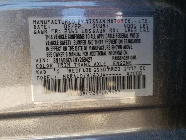 3N1AB8CV2NY269427 Nissan SENTRA SV