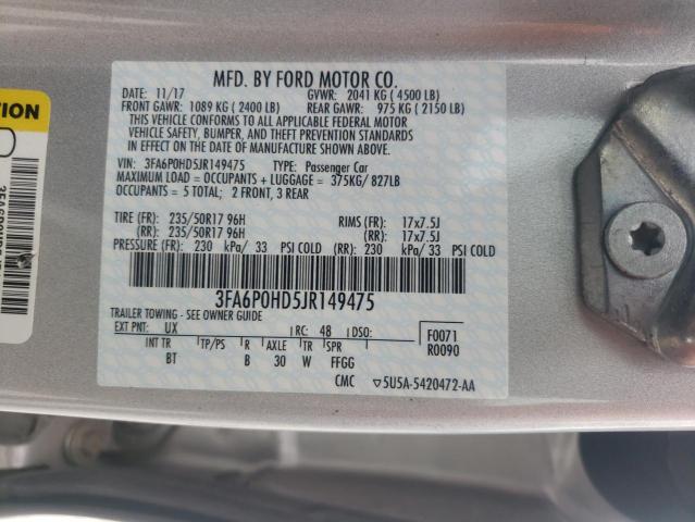3FA6P0HD5JR149475 Ford FUSION SE