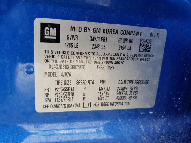 KL4CJDSBXGB675833 Buick Encore Premium