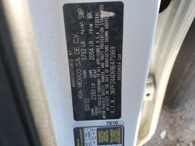 3KPF24AD6NE475969 KIA FORTE FE
